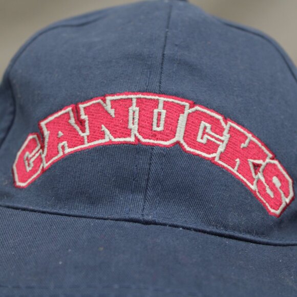 Vancouver Canucks Hat (VTG) - Block Script Back Big Logo - Adult Gripback - Picture 2 of 13